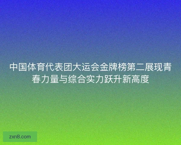 中国体育代表团大运会金牌榜第二展现青春力量与综合实力跃升新高度